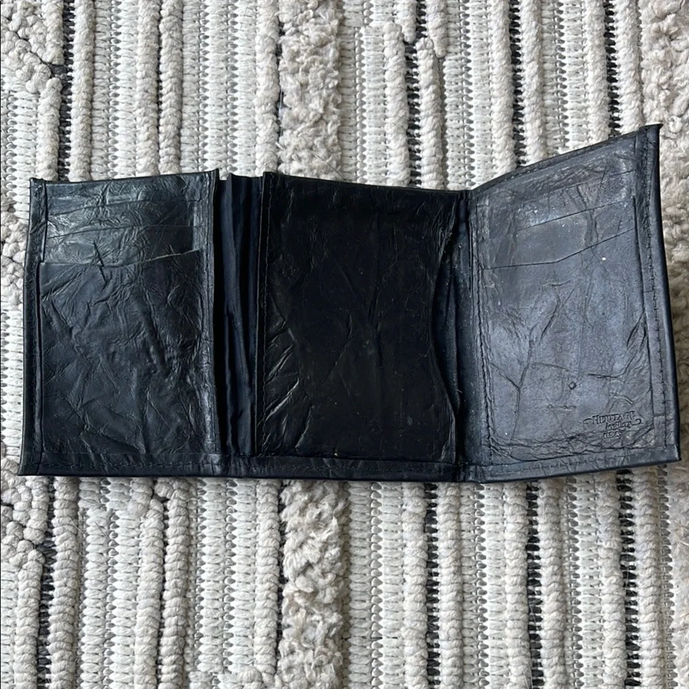 Amity Black Leather Wallet - Vintage Baseball Series